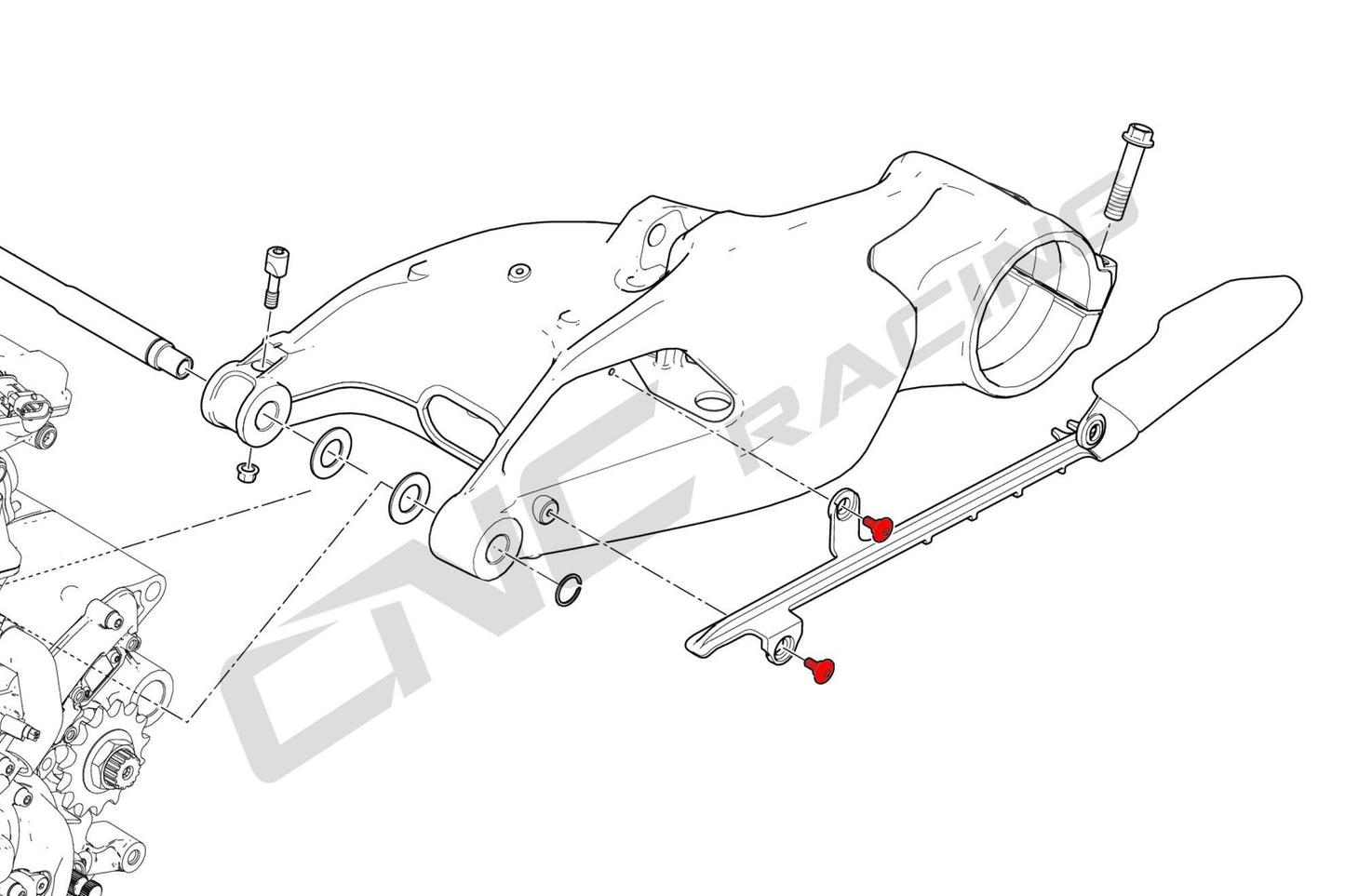 KV343 - CNC RACING Ducati Hypermotard Upper Chain Sliding Shoe Screws – Accessories in the Motodeal Motorcycle Aftermarket Accessories and Parts Online Shop