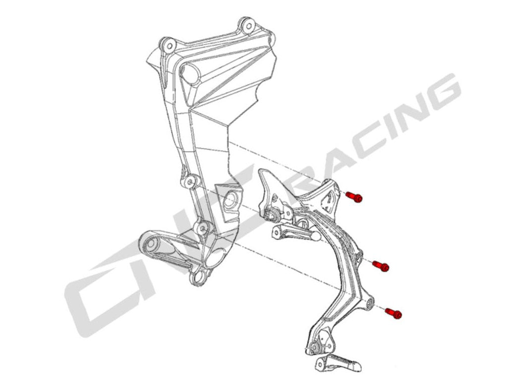 KV391X - CNC RACING MV Agusta Brutale 800 / RR (2016+) Titanium Rearset Bolts (M8x25) – Accessories in the Motodeal Motorcycle Aftermarket Accessories and Parts Online Shop