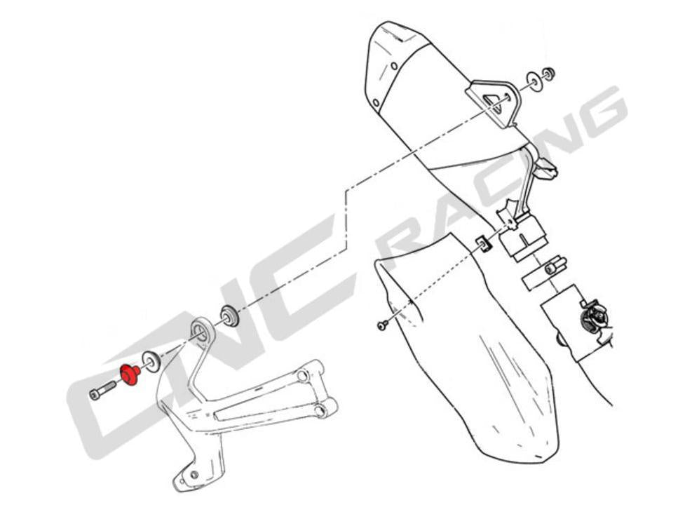 KV415 - CNC RACING Ducati Exhaust Silencer Bracket Collar Screw – Accessories in the Motodeal Motorcycle Aftermarket Accessories and Parts Online Shop