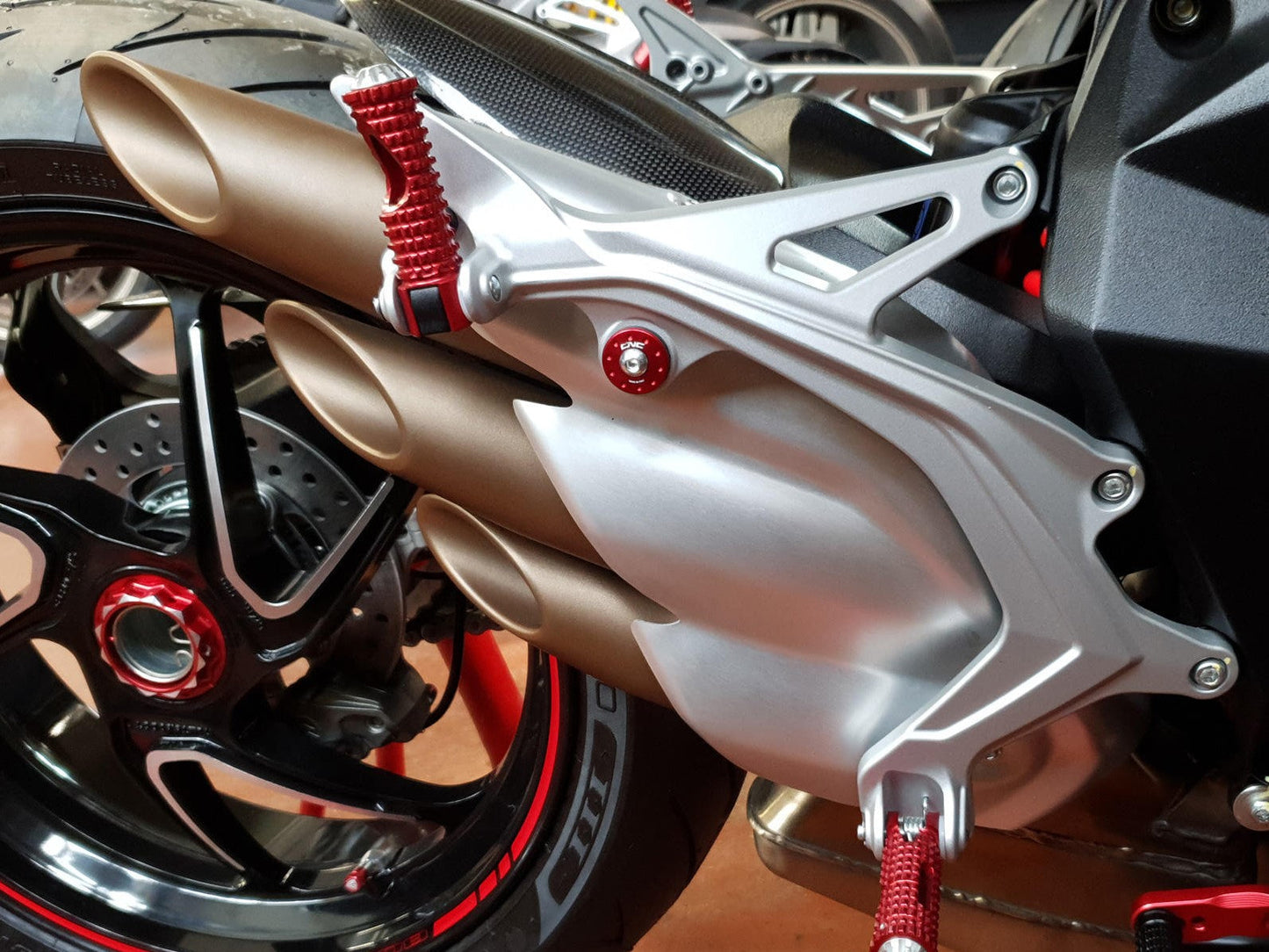 KV453 - CNC RACING MV Agusta Exhaust Silencer Bracket Collar Screw – Accessories in the Motodeal Motorcycle Aftermarket Accessories and Parts Online Shop