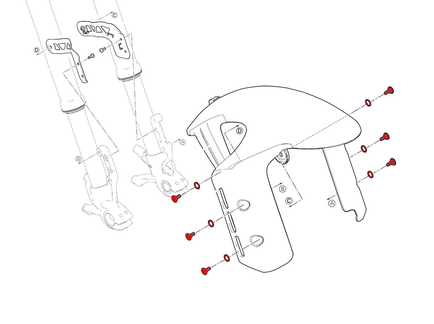 KV471 - CNC RACING Ducati DesertX (2022+) Front Mudguard Screws – Accessories in the Motodeal Motorcycle Aftermarket Accessories and Parts Online Shop