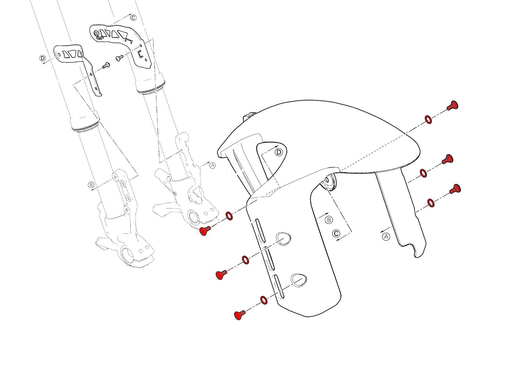 KV471 - CNC RACING Ducati DesertX (2022+) Front Mudguard Screws – Accessories in the Motodeal Motorcycle Aftermarket Accessories and Parts Online Shop
