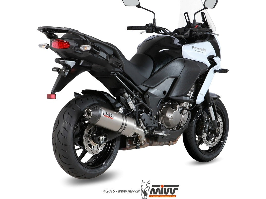 MIVV K.040 KAWASAKI VERSYS 1000 ( 2015 / 18 ) Slip-on Exhaust "Oval" (titanium + carbon cap; approved) – Accessories in the 2WheelsHero Motorcycle Aftermarket Accessories and Parts Online Shop