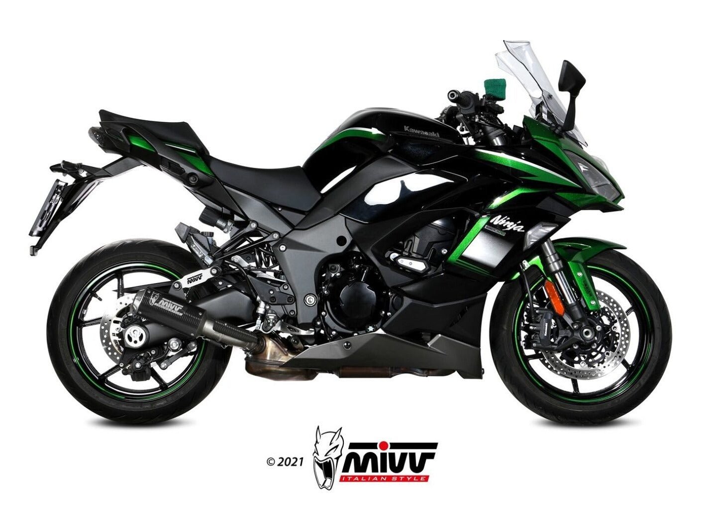 MIVV K.054 KAWASAKI NINJA 1000 SX / TOURER ( 2021+ ) Slip On Exhaust "MK3" (carbon; not approved) – Accessories in the 2WheelsHero Motorcycle Aftermarket Accessories and Parts Online Shop