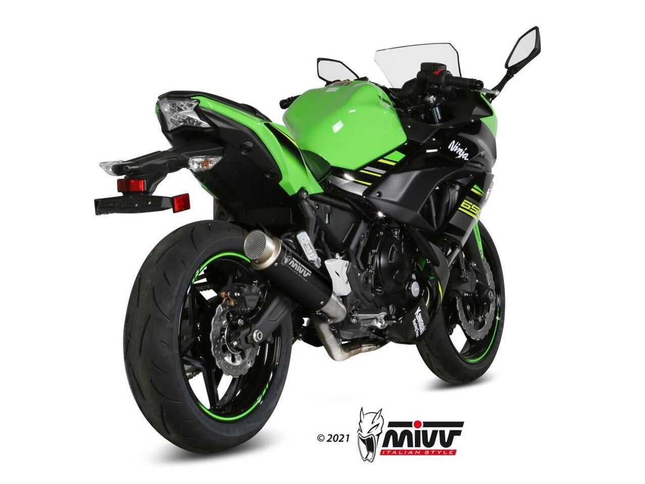 MIVV K.044 KAWASAKI NINJA 650 / Z 650 ( 2017 / 23 ) Full System High Exhaust "GP PRO" (black; approved) – Accessories in the 2WheelsHero Motorcycle Aftermarket Accessories and Parts Online Shop