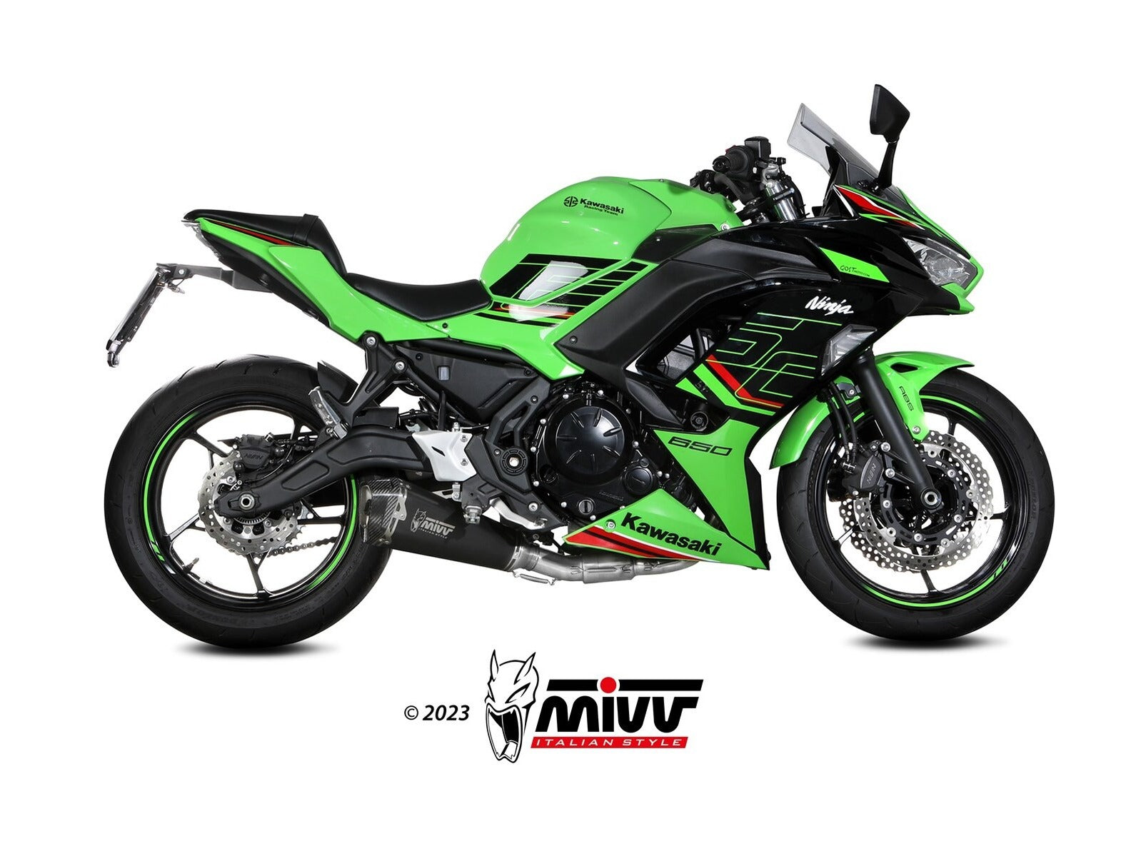 MIVV K.057 KAWASAKI NINJA 650 / Z 650 ( 2024+ ) Full System Exhaust "Delta Race" (black; approved) – Accessories in the 2WheelsHero Motorcycle Aftermarket Accessories and Parts Online Shop