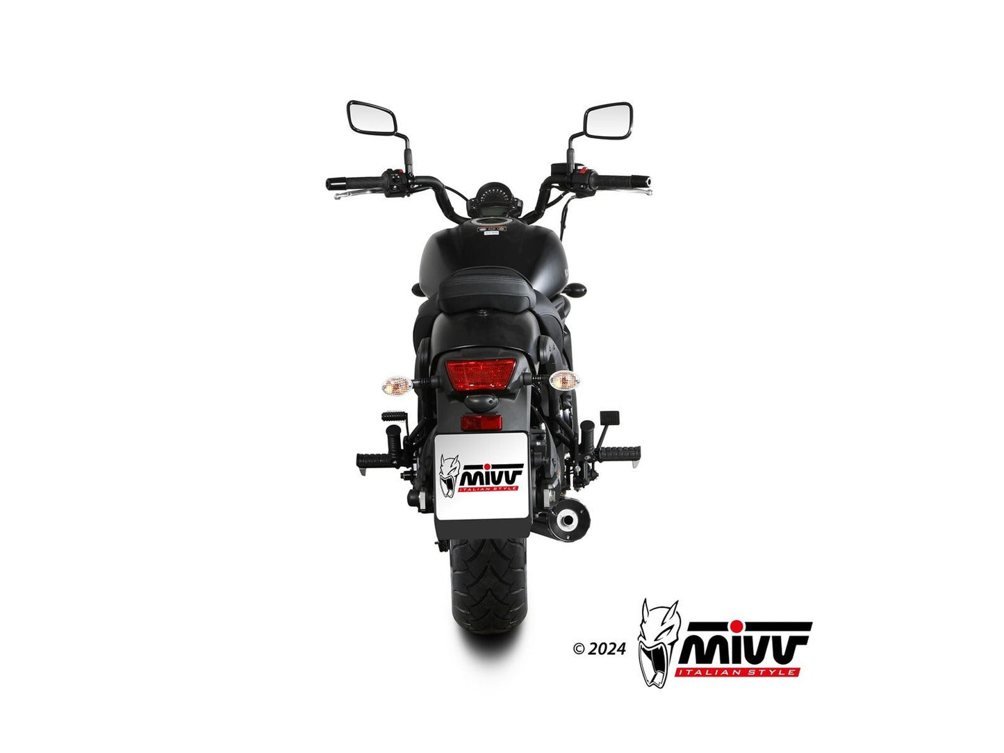MIVV K.060 KAWASAKI VULCAN S ( 2017 / 23 ) Full System Exhaust "HR-1" (black + aluminium back; not approved) – Accessories in the 2WheelsHero Motorcycle Aftermarket Accessories and Parts Online Shop