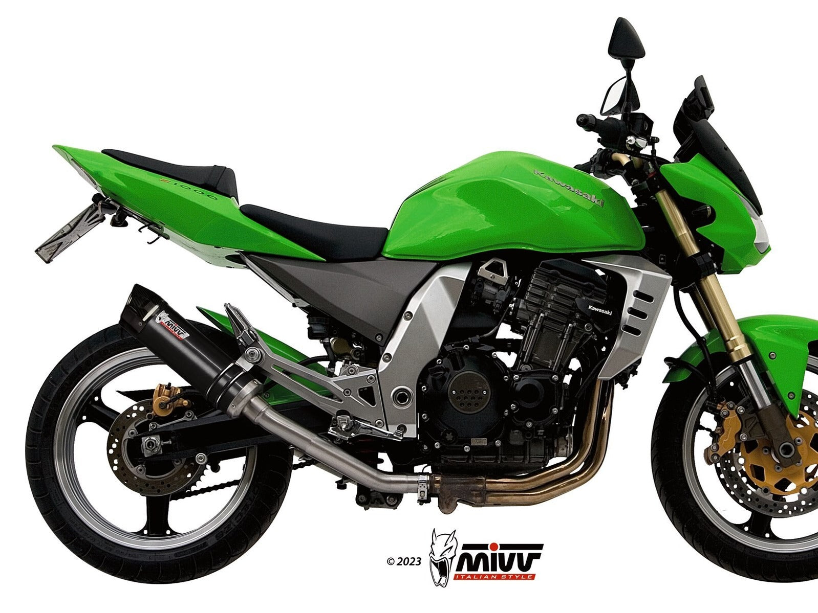 MIVV K.010 KAWASAKI Z 1000 ( 2003 / 06 ) Dual Slip On Exhaust "GP" (black + carbon cap; approved) – Accessories in the 2WheelsHero Motorcycle Aftermarket Accessories and Parts Online Shop