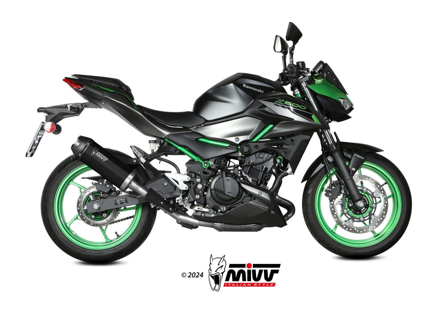 MIVV K.061 KAWASAKI Z 500 / SE ( 2024+ ) Slip On Exhaust "AK-1" (black + carbon cap; approved) – Accessories in the 2WheelsHero Motorcycle Aftermarket Accessories and Parts Online Shop