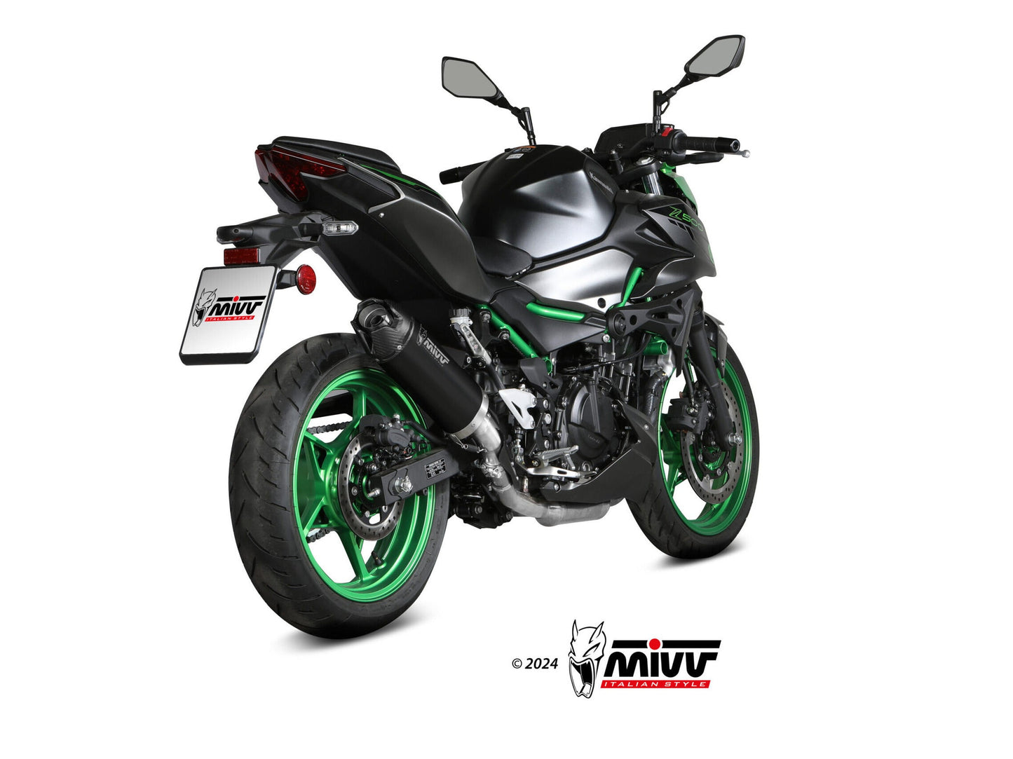 MIVV K.061 KAWASAKI Z 500 / SE ( 2024+ ) Slip On Exhaust "AK-1" (black + carbon cap; approved) – Accessories in the 2WheelsHero Motorcycle Aftermarket Accessories and Parts Online Shop