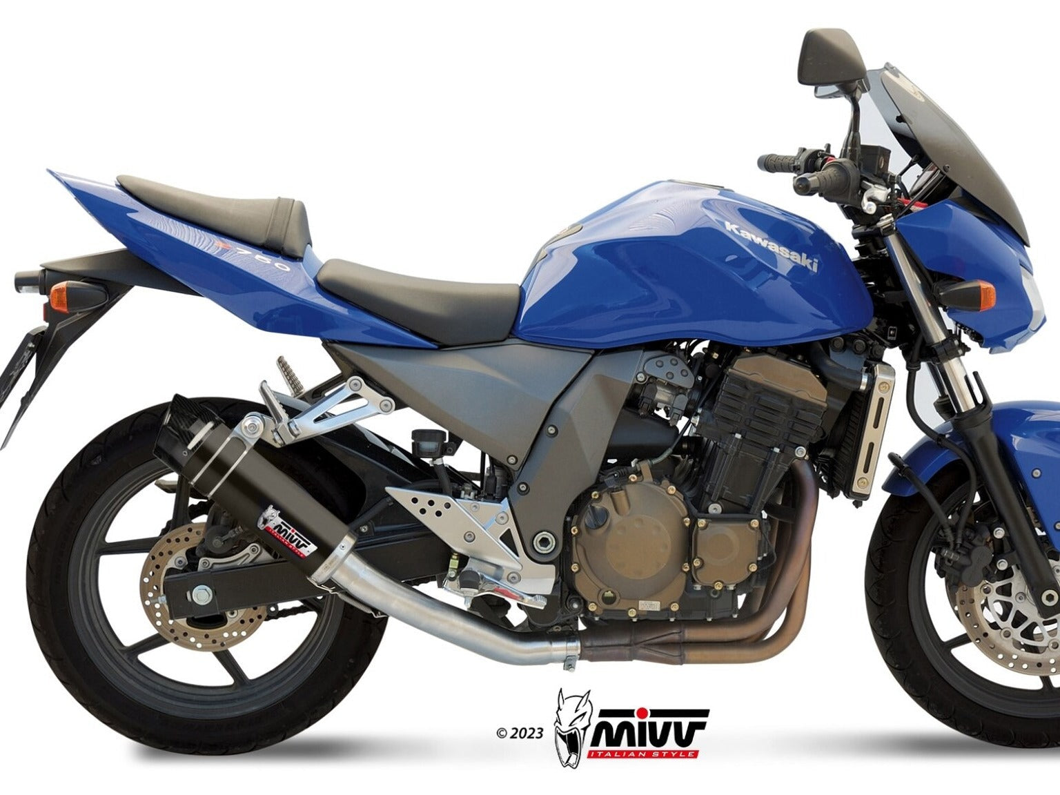 MIVV K.011 KAWASAKI Z 750 ( 2004 / 06 ) Slip On Exhaust "GP" (black + carbon cap ; approved) – Accessories in the 2WheelsHero Motorcycle Aftermarket Accessories and Parts Online Shop