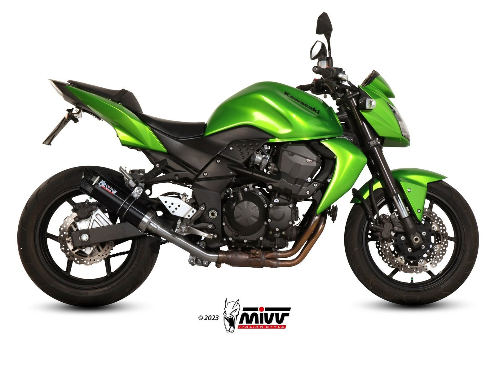MIVV K.018 KAWASAKI Z 750 ( 2007 / 14 ) Slip On Exhaust "GP" (black + carbon cap; approved) – Accessories in the 2WheelsHero Motorcycle Aftermarket Accessories and Parts Online Shop