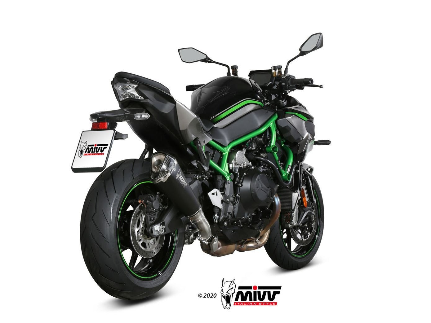 MIVV K.053 KAWASAKI Z H2 / SE ( 2020+ ) Slip-on Exhaust "Delta Race" (black; approved) – Accessories in the 2WheelsHero Motorcycle Aftermarket Accessories and Parts Online Shop