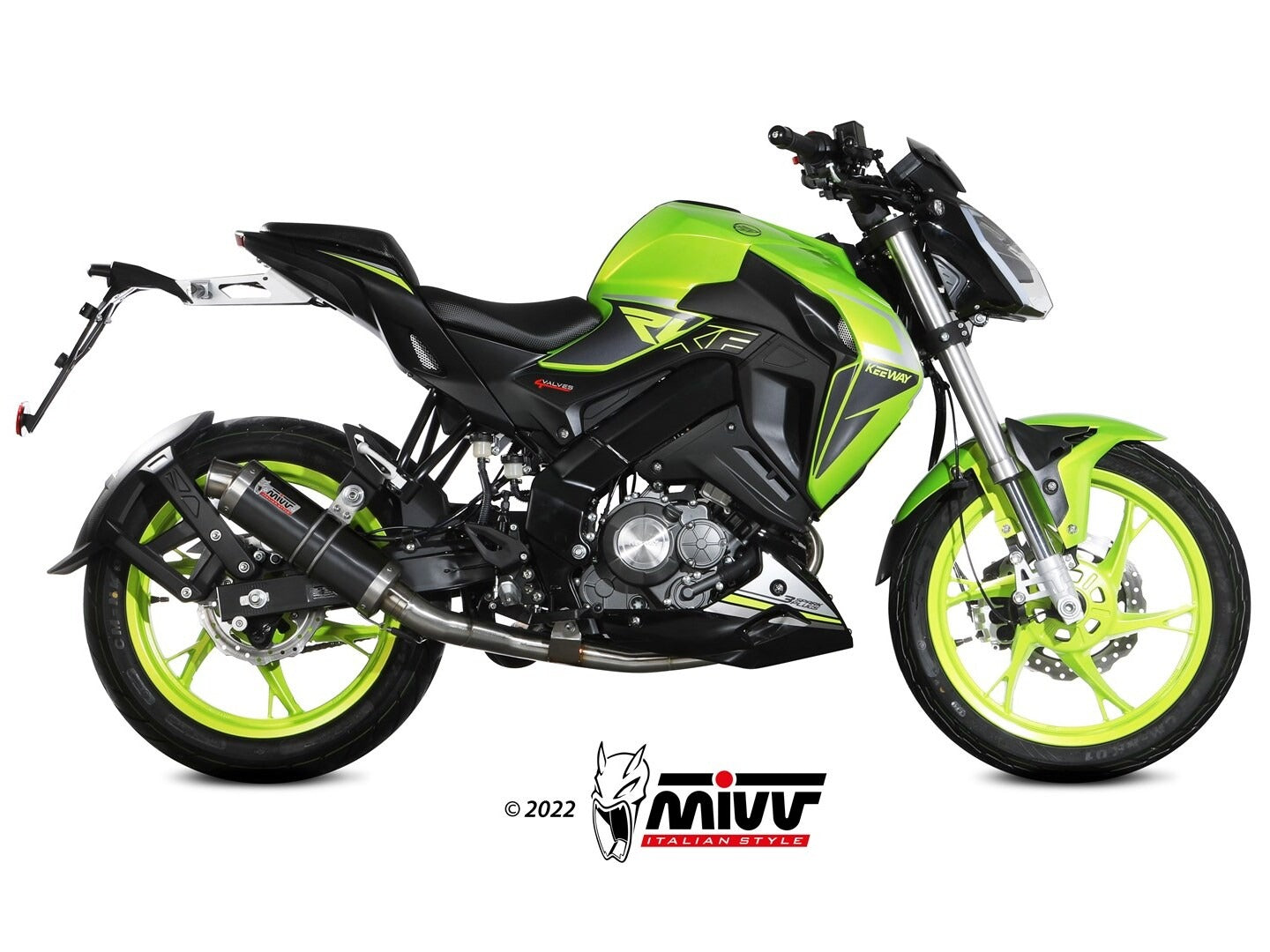 MIVV KW.001 KEEWAY RKF 125 ( 2021+ ) Full System Exhaust "GP" (black; approved) – Accessories in the 2WheelsHero Motorcycle Aftermarket Accessories and Parts Online Shop