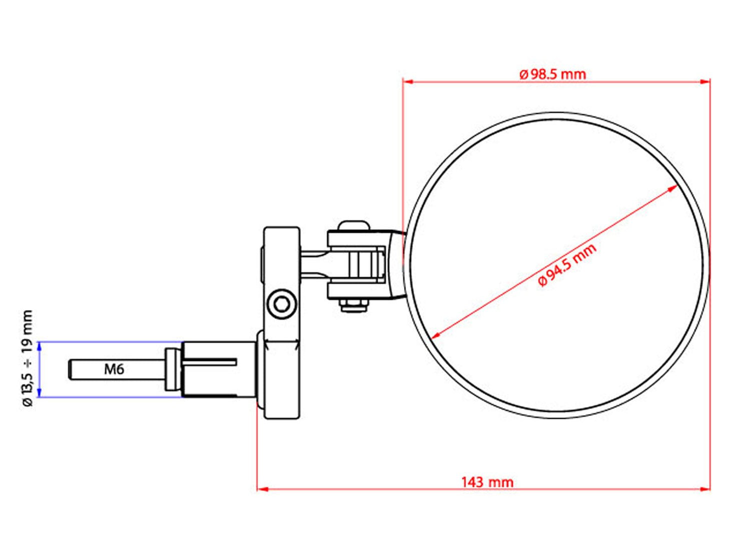 MR703 - CNC RACING Bar End Mirror "Rocket" (Ø 94,5 mm; right) – Accessories in the Motodeal Motorcycle Aftermarket Accessories and Parts Online Shop