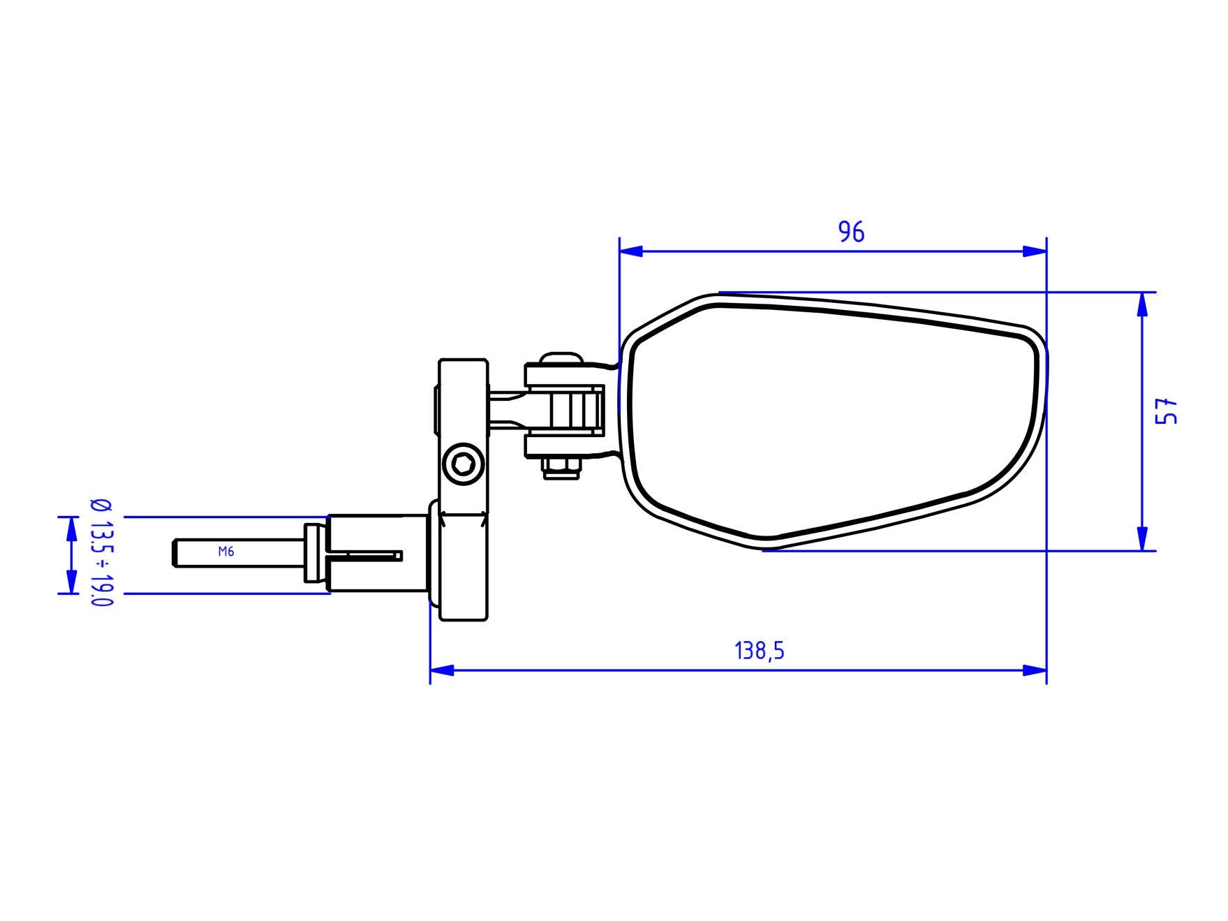 MR711 - CNC RACING Bar End Mirror "EVO" (right) – Accessories in the 2WheelsHero Motorcycle Aftermarket Accessories and Parts Online Shop