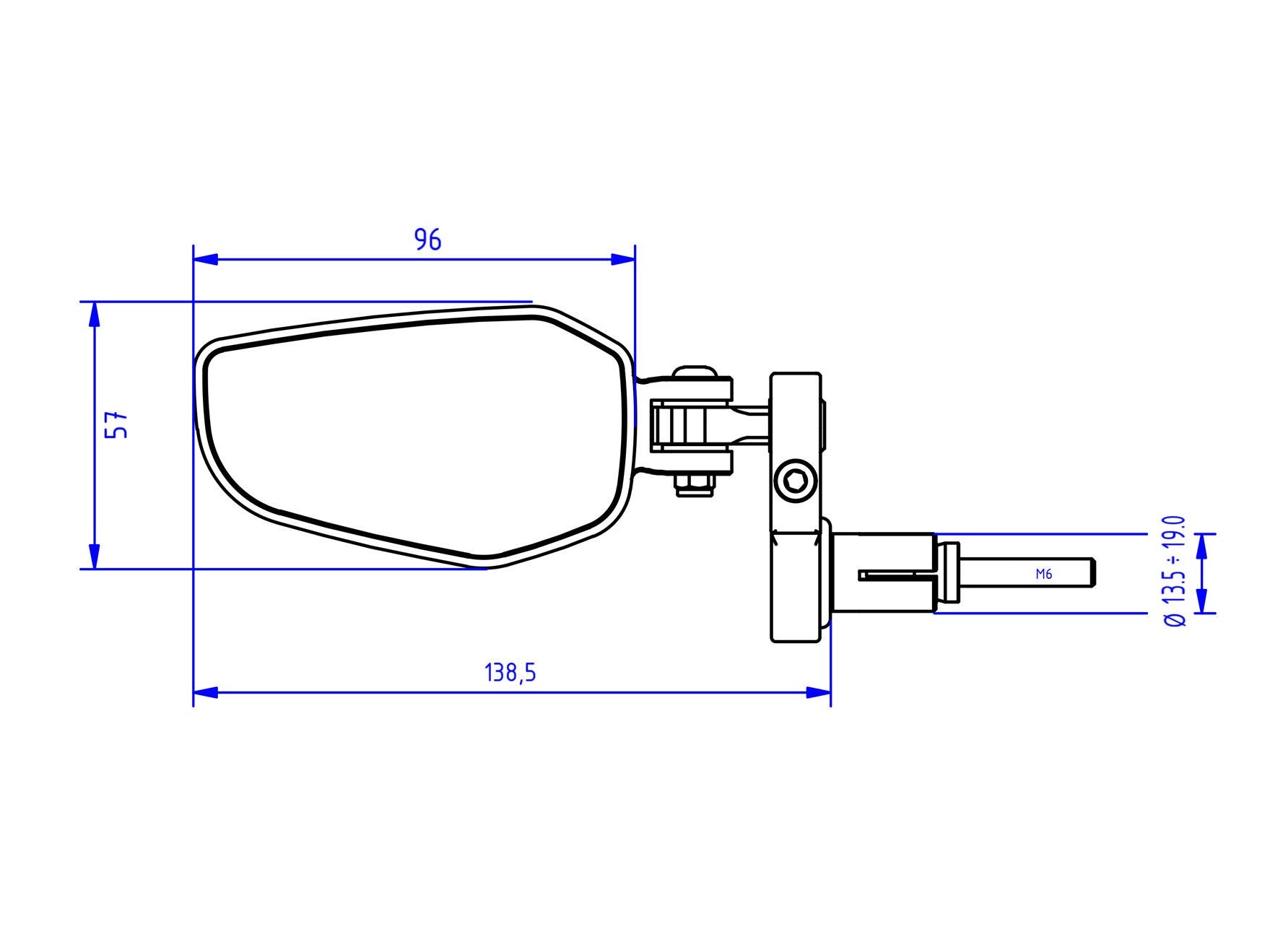 MR712 - CNC RACING Bar End Mirror "EVO" (left) – Accessories in the 2WheelsHero Motorcycle Aftermarket Accessories and Parts Online Shop