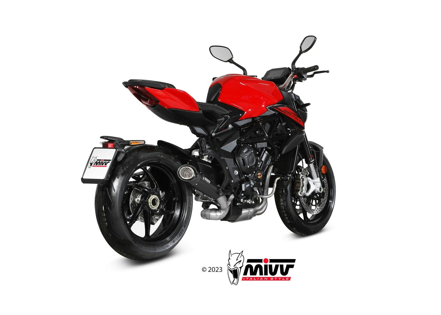 MIVV V.004 MV AGUSTA BRUTALE 800 / RR (2017+) Slip-on Exhaust "X-M5" (black; not approved) – Accessories in the 2WheelsHero Motorcycle Aftermarket Accessories and Parts Online Shop