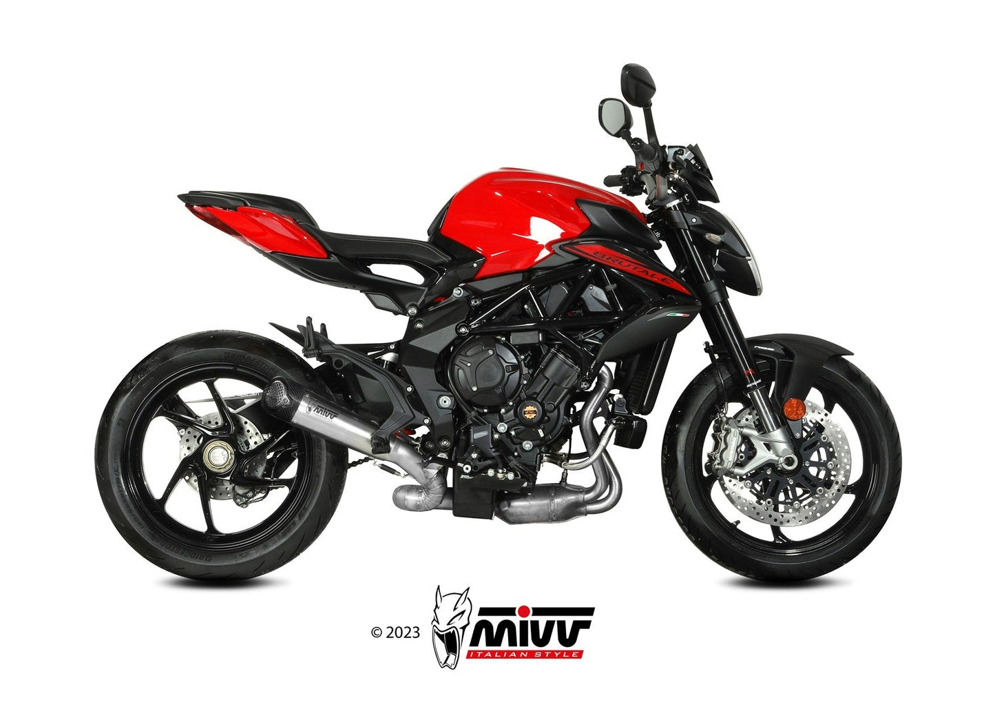 MIVV V.004 MV AGUSTA BRUTALE 800 / RR (2017+) Slip-on Exhaust "X-M5" (titanium; not approved) – Accessories in the 2WheelsHero Motorcycle Aftermarket Accessories and Parts Online Shop