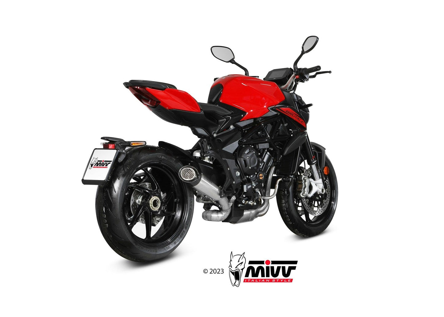 MIVV V.004 MV AGUSTA BRUTALE 800 / RR (2017+) Slip-on Exhaust "X-M5" (titanium; not approved) – Accessories in the 2WheelsHero Motorcycle Aftermarket Accessories and Parts Online Shop