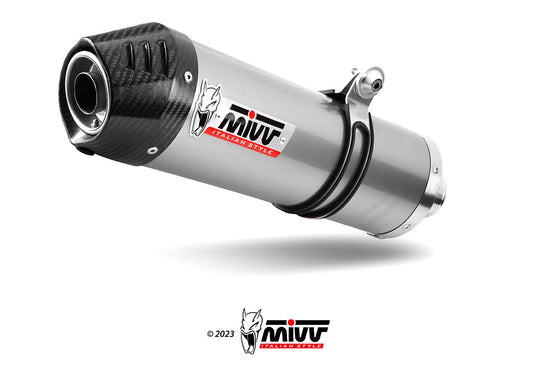 MIVV E.012 Benelli TRK 702/X (2023+) Slip-on Exhaust "Oval" (steel + carbon cap; approved) – Accessories in the 2WheelsHero Motorcycle Aftermarket Accessories and Parts Online Shop