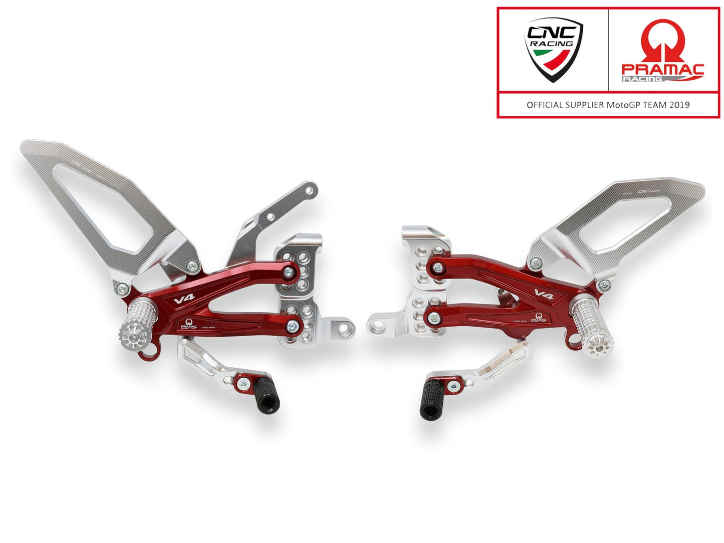 PE407PR - CNC RACING Ducati Panigale V4 (18/24) Adjustable Rearset "Easy" (Pramac Racing edition) – Accessories in the Motodeal Motorcycle Aftermarket Accessories and Parts Online Shop