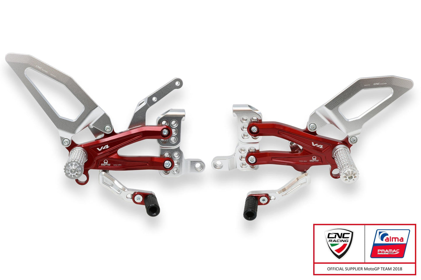 PE407PR - CNC RACING Ducati Panigale V4 (18/24) Adjustable Rearset "Easy" (Pramac Racing edition) – Accessories in the Motodeal Motorcycle Aftermarket Accessories and Parts Online Shop