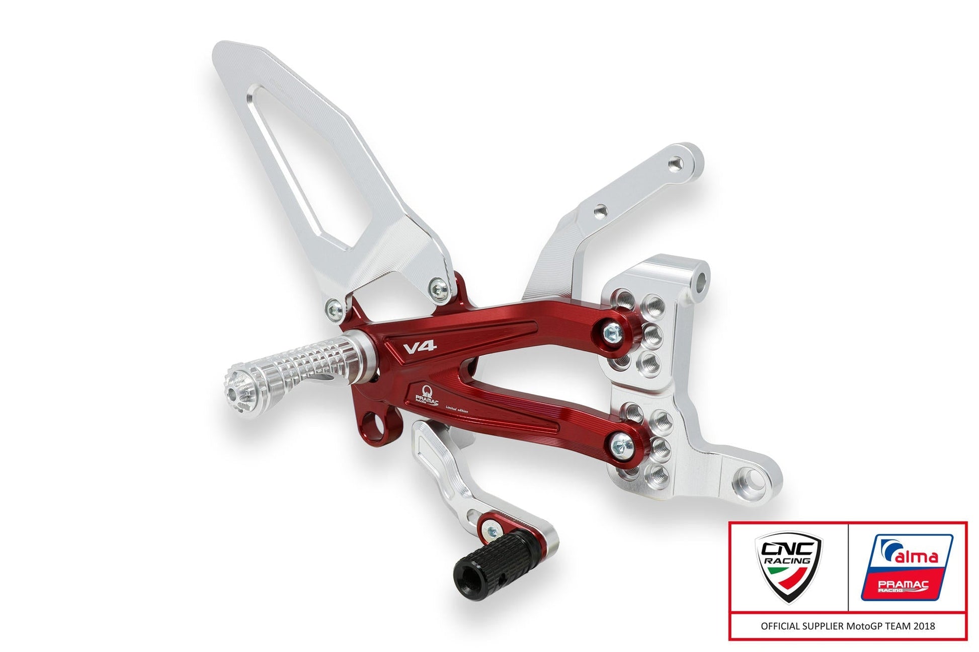 PE406PR - CNC RACING Ducati Panigale V4 (18/24) Adjustable Rearset "RPS" (Pramac Racing edition) – Accessories in the Motodeal Motorcycle Aftermarket Accessories and Parts Online Shop
