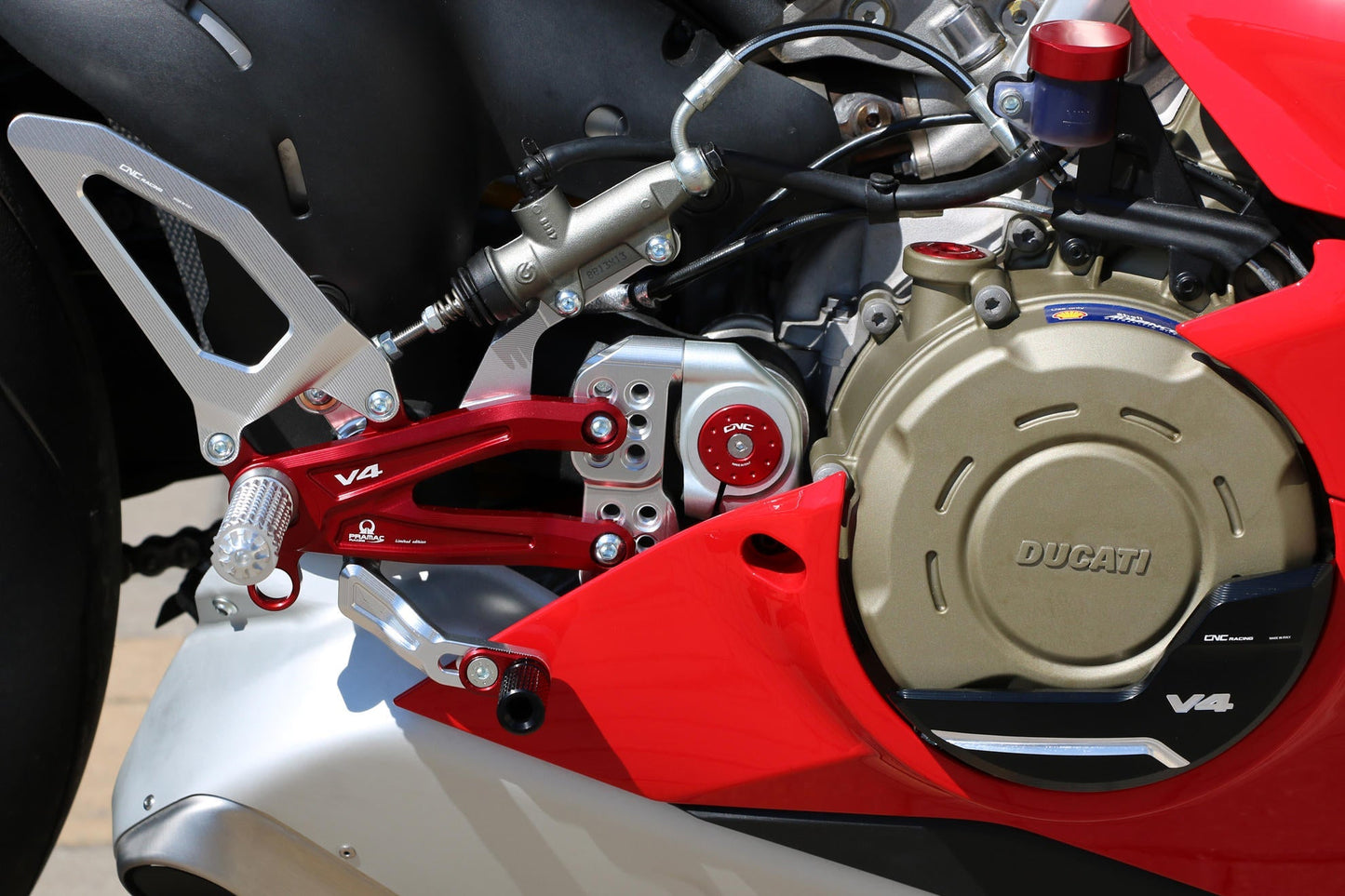 PE406PR - CNC RACING Ducati Panigale V4 (18/24) Adjustable Rearset "RPS" (Pramac Racing edition) – Accessories in the Motodeal Motorcycle Aftermarket Accessories and Parts Online Shop
