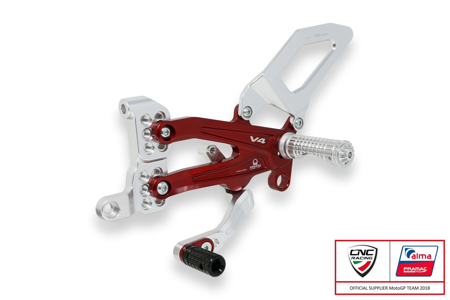 PE406PR - CNC RACING Ducati Panigale V4 (18/24) Adjustable Rearset "RPS" (Pramac Racing edition) – Accessories in the Motodeal Motorcycle Aftermarket Accessories and Parts Online Shop