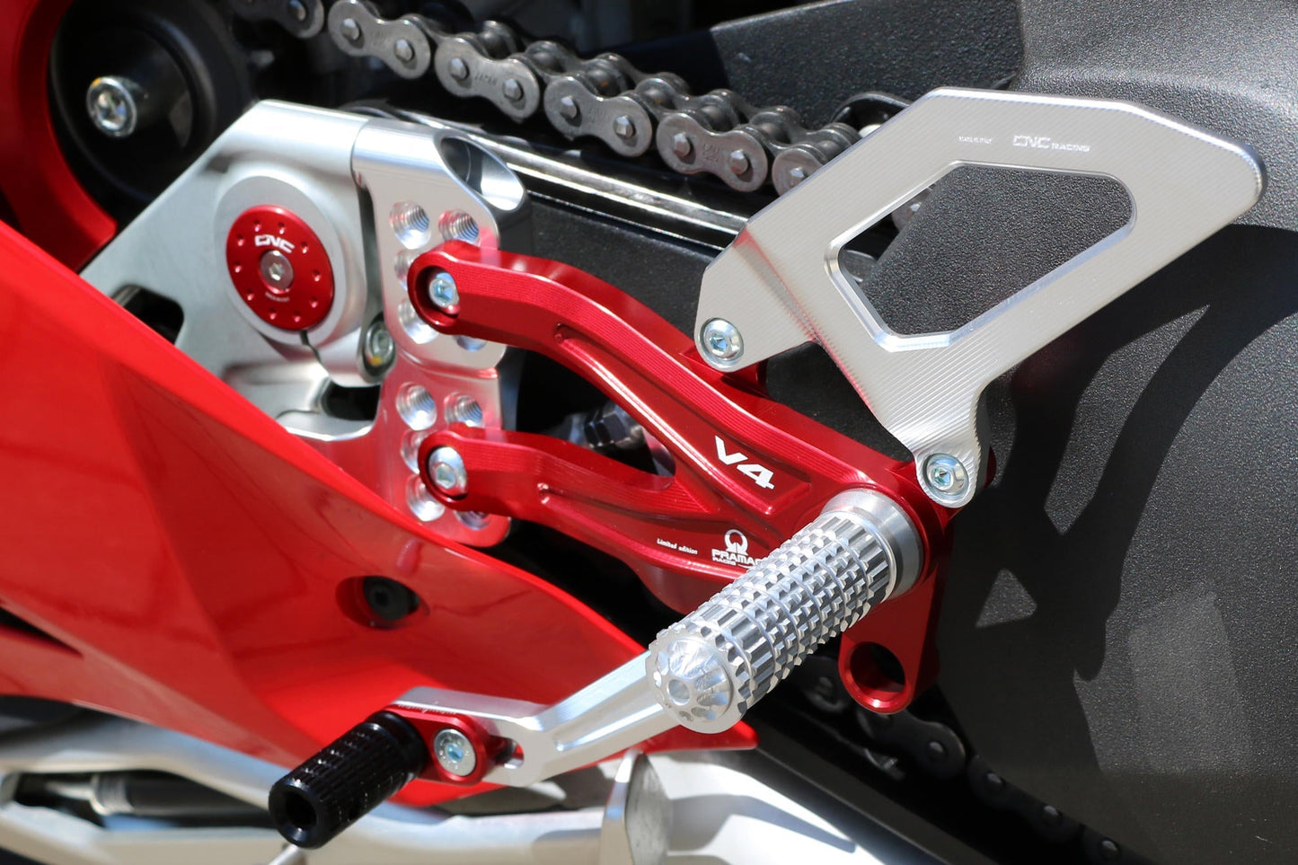 PE406PR - CNC RACING Ducati Panigale V4 (18/24) Adjustable Rearset "RPS" (Pramac Racing edition) – Accessories in the Motodeal Motorcycle Aftermarket Accessories and Parts Online Shop