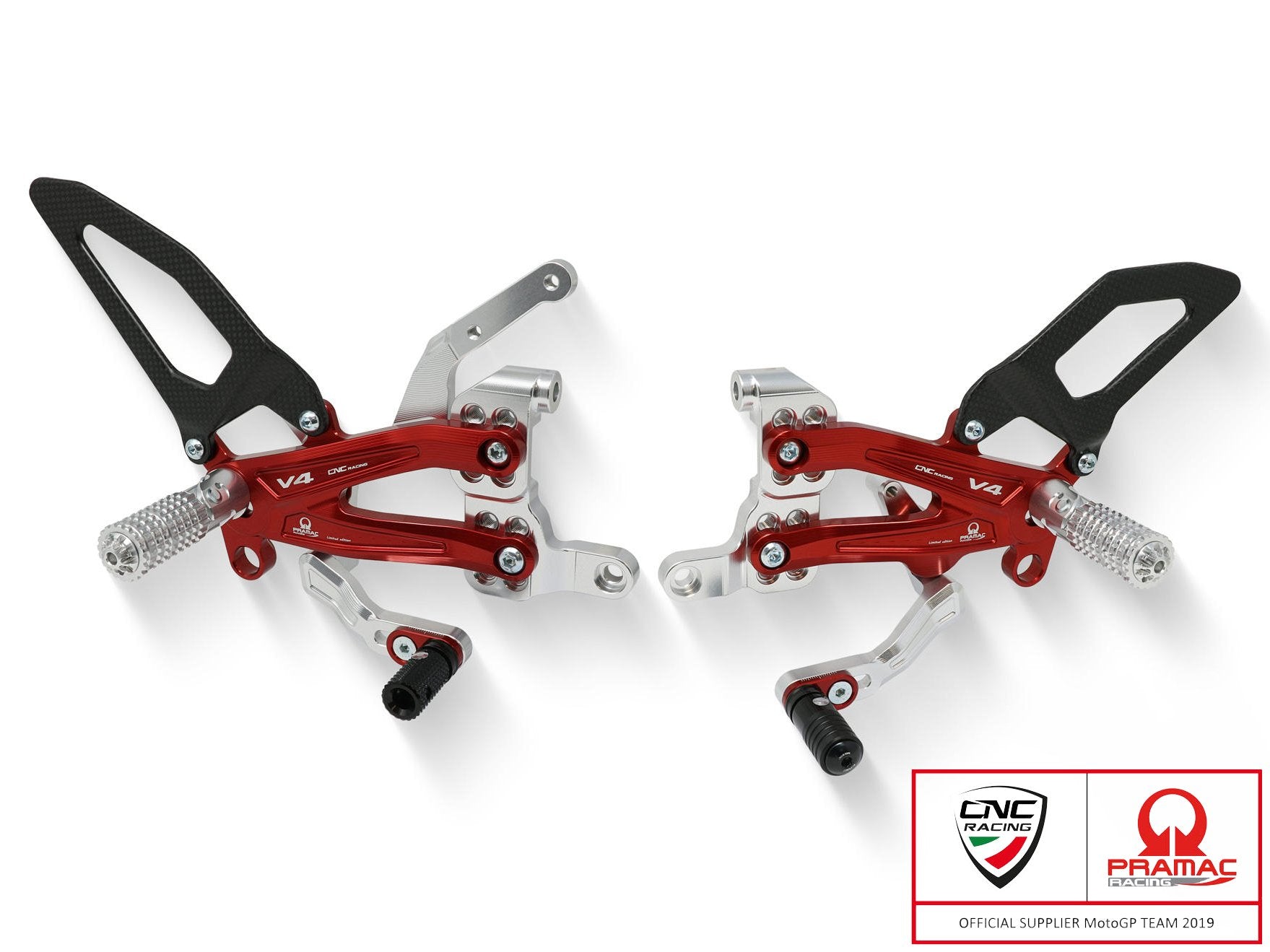 PE406PR - CNC RACING Ducati Panigale V4 (18/24) Adjustable Rearset "RPS" (Pramac Racing edition) – Accessories in the Motodeal Motorcycle Aftermarket Accessories and Parts Online Shop