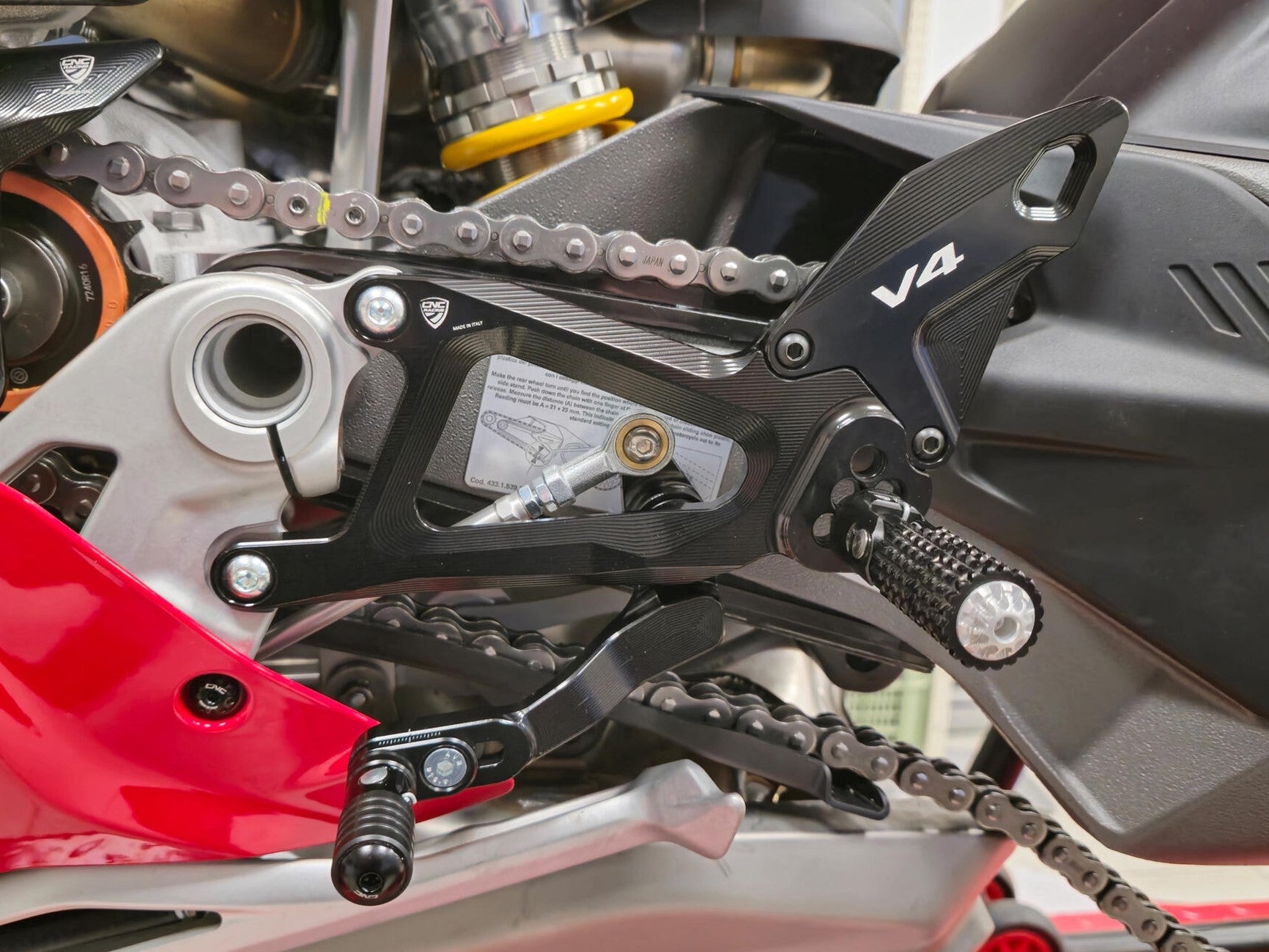 CNC RACING PE414 Ducati Panigale V4 / V4S (2025+) Adjustable Rearsets – Accessories in the Motodeal Motorcycle Aftermarket Accessories and Parts Online Shop