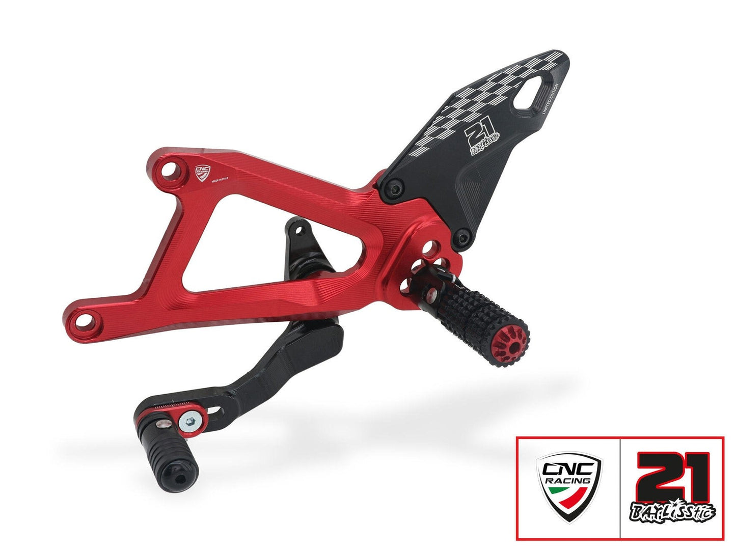 CNC RACING PE414TB Ducati Panigale V4 / V4S (2025+) Adjustable Rearsets (Troy Bayliss Limited Edition) – Accessories in the Motodeal Motorcycle Aftermarket Accessories and Parts Online Shop