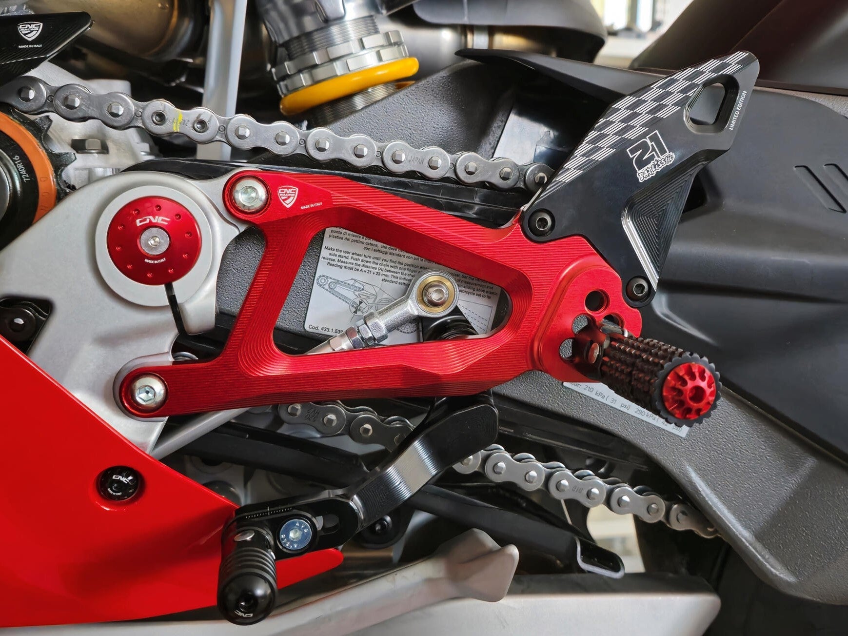 CNC RACING PE414TB Ducati Panigale V4 / V4S (2025+) Adjustable Rearsets (Troy Bayliss Limited Edition) – Accessories in the Motodeal Motorcycle Aftermarket Accessories and Parts Online Shop