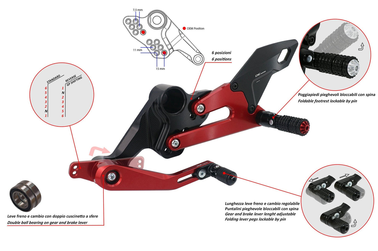 PE507 - CNC RACING Aprilia RS 660 / Tuono (2020+) Adjustable Rearset – Accessories in the Motodeal Motorcycle Aftermarket Accessories and Parts Online Shop