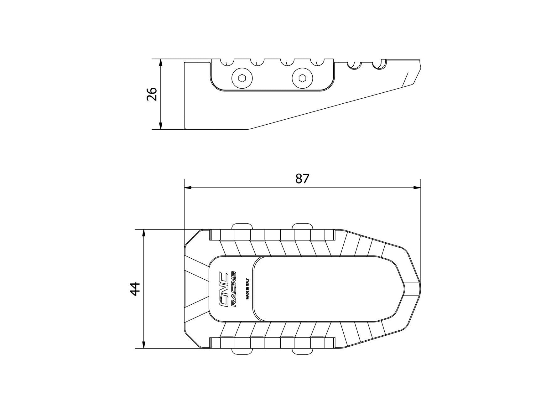 PEP05 - CNC RACING Ducati / MV Agusta Footpegs "Touring" (pilot) – Accessories in the Motodeal Motorcycle Aftermarket Accessories and Parts Online Shop