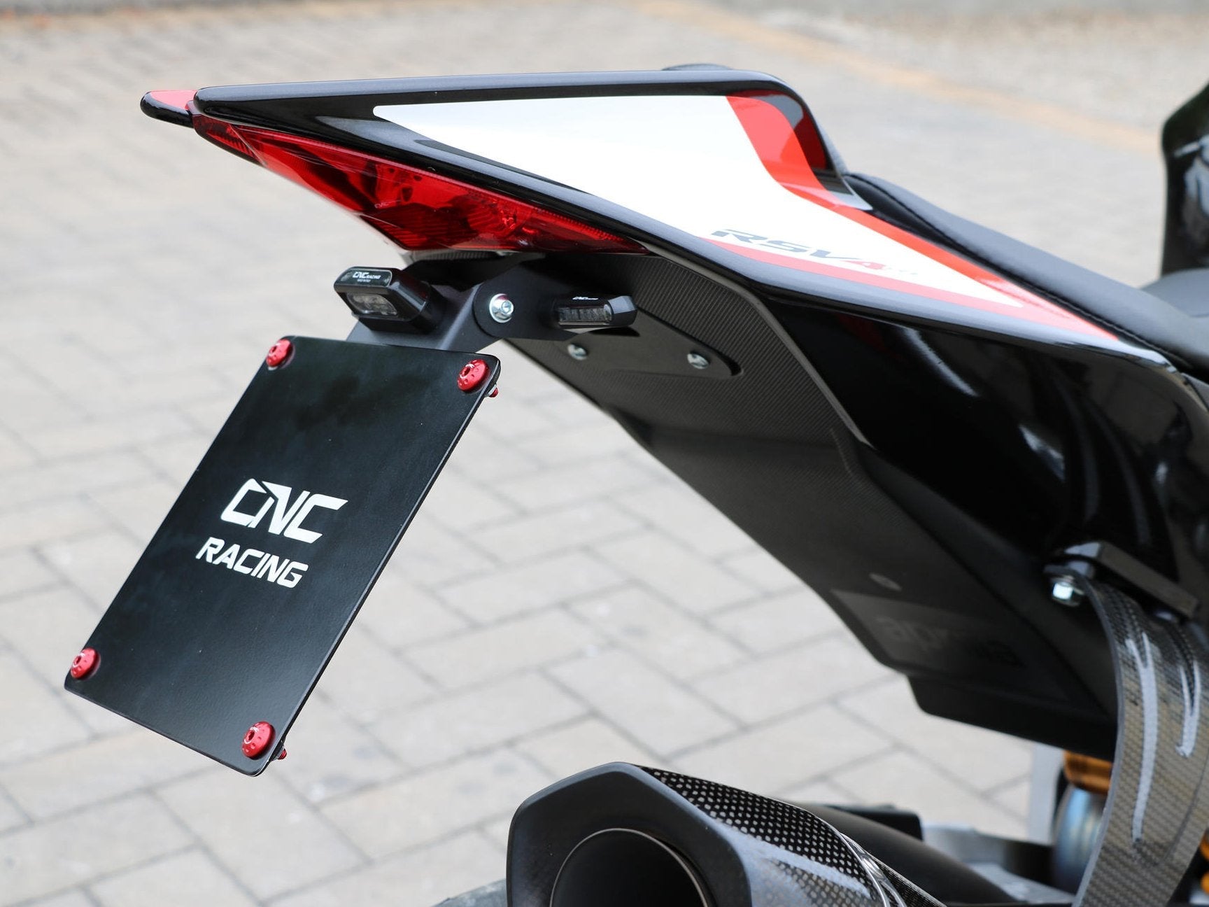 PT103 - CNC RACING Aprilia RSV4 / Tuono V4 (09/20) Adjustable LED License Plate Holder – Accessories in the Motodeal Motorcycle Aftermarket Accessories and Parts Online Shop