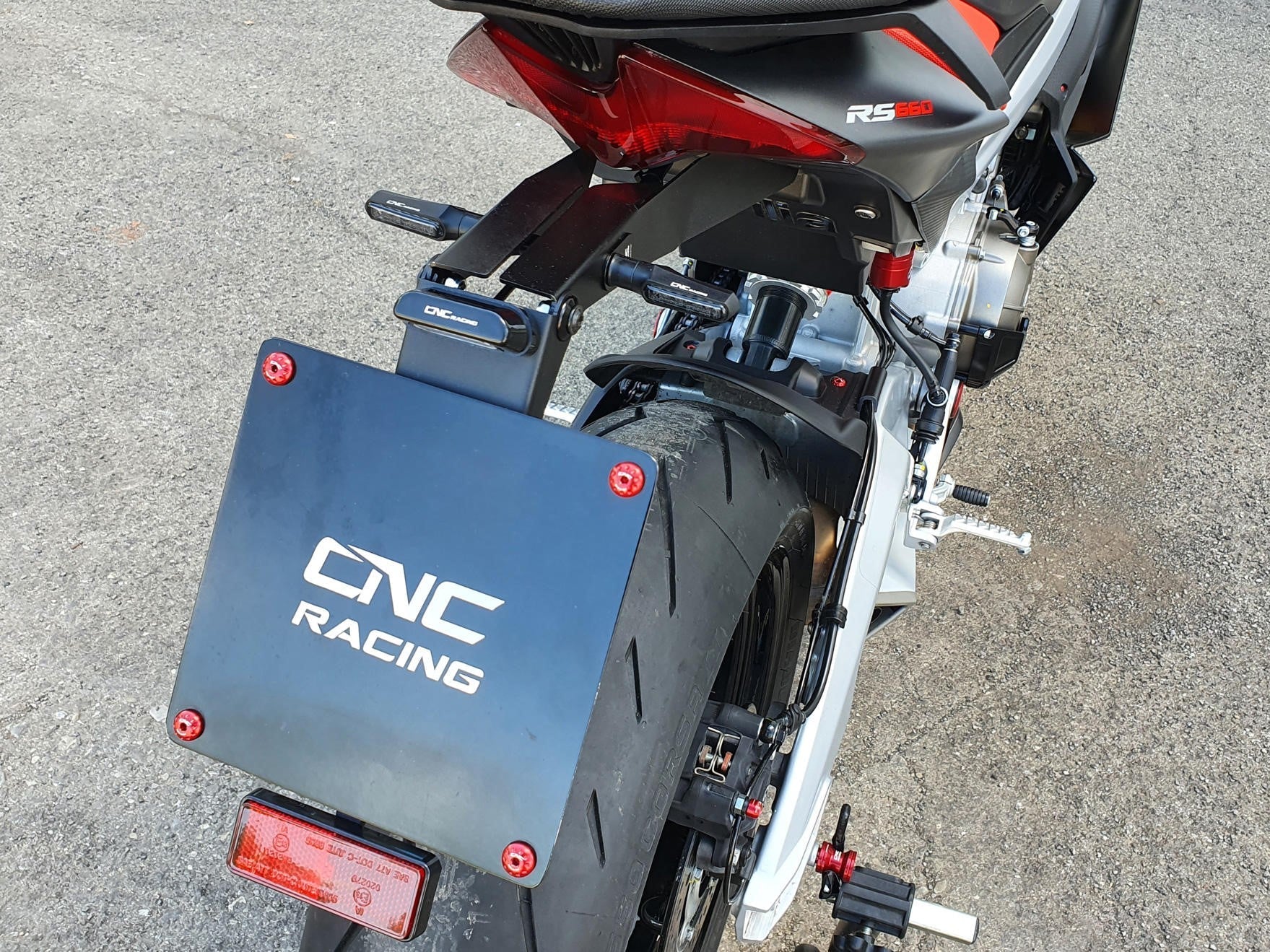 PT160 - CNC RACING Aprilia (2021+) Adjustable LED License Plate Holder – Accessories in the Motodeal Motorcycle Aftermarket Accessories and Parts Online Shop