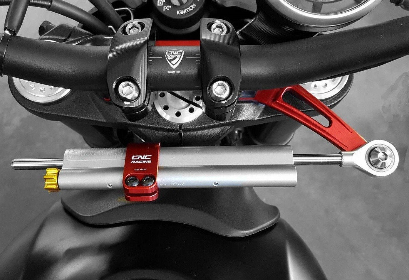 Ducati Scrambler 800 (2015+) OHLINS Steering Damper + CNC RACING Mounting Kit – Accessories in the Motodeal Motorcycle Aftermarket Accessories and Parts Online Shop