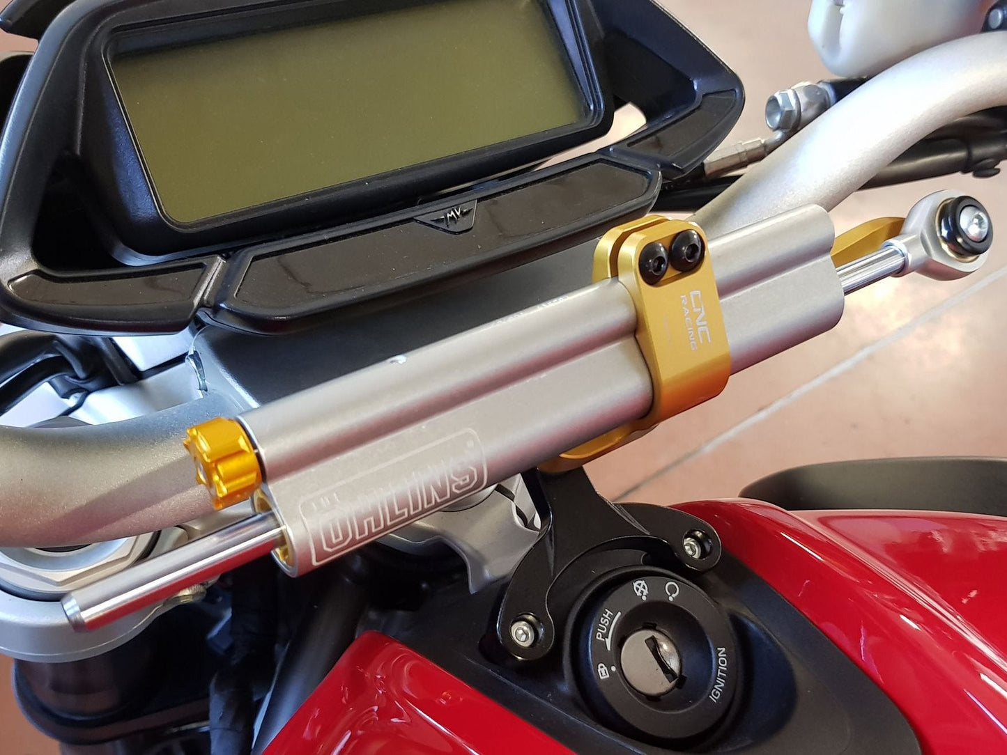 MV Agusta Brutale 800 (2016+) OHLINS Steering Damper + CNC RACING Mounting Kit – Accessories in the Motodeal Motorcycle Aftermarket Accessories and Parts Online Shop