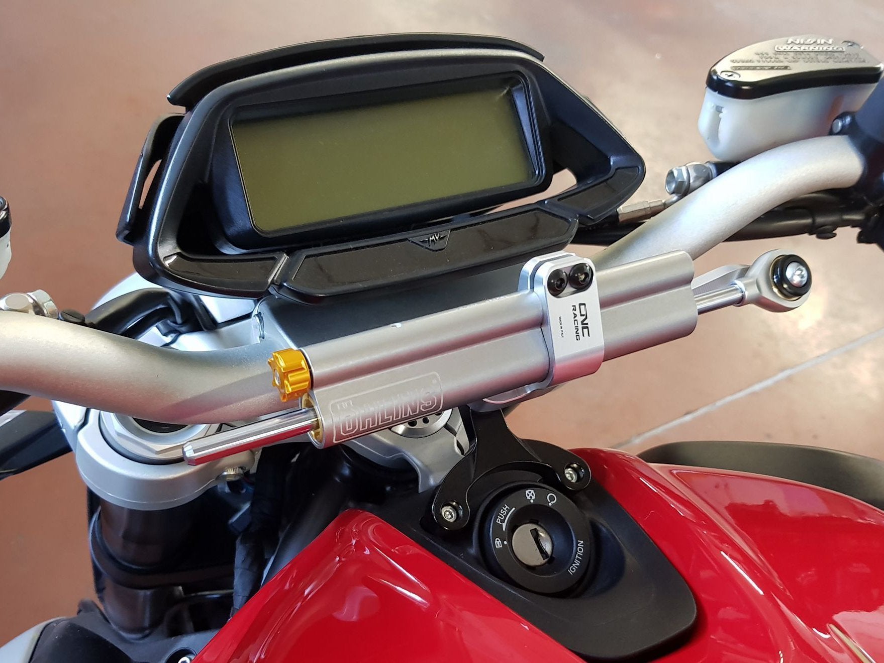 MV Agusta Brutale 800 (2016+) OHLINS Steering Damper + CNC RACING Mounting Kit – Accessories in the Motodeal Motorcycle Aftermarket Accessories and Parts Online Shop