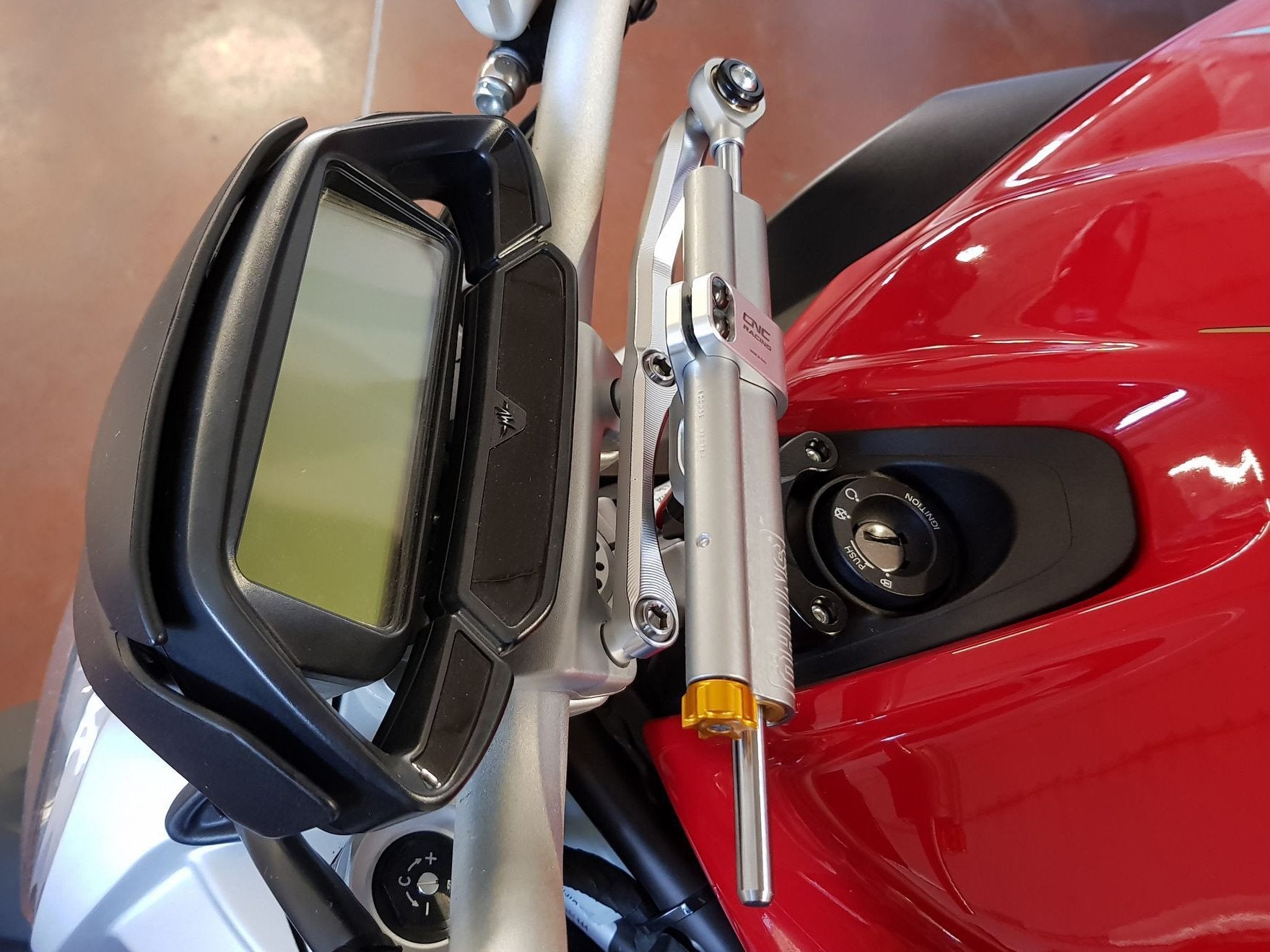 MV Agusta Brutale 800 (2016+) OHLINS Steering Damper + CNC RACING Mounting Kit – Accessories in the Motodeal Motorcycle Aftermarket Accessories and Parts Online Shop