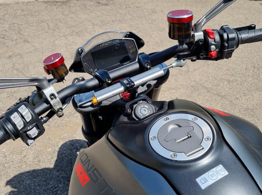 Ducati Monster 950 / 937 (2021+) OHLINS Steering Damper + CNC RACING Mounting Kit – Accessories in the Motodeal Motorcycle Aftermarket Accessories and Parts Online Shop