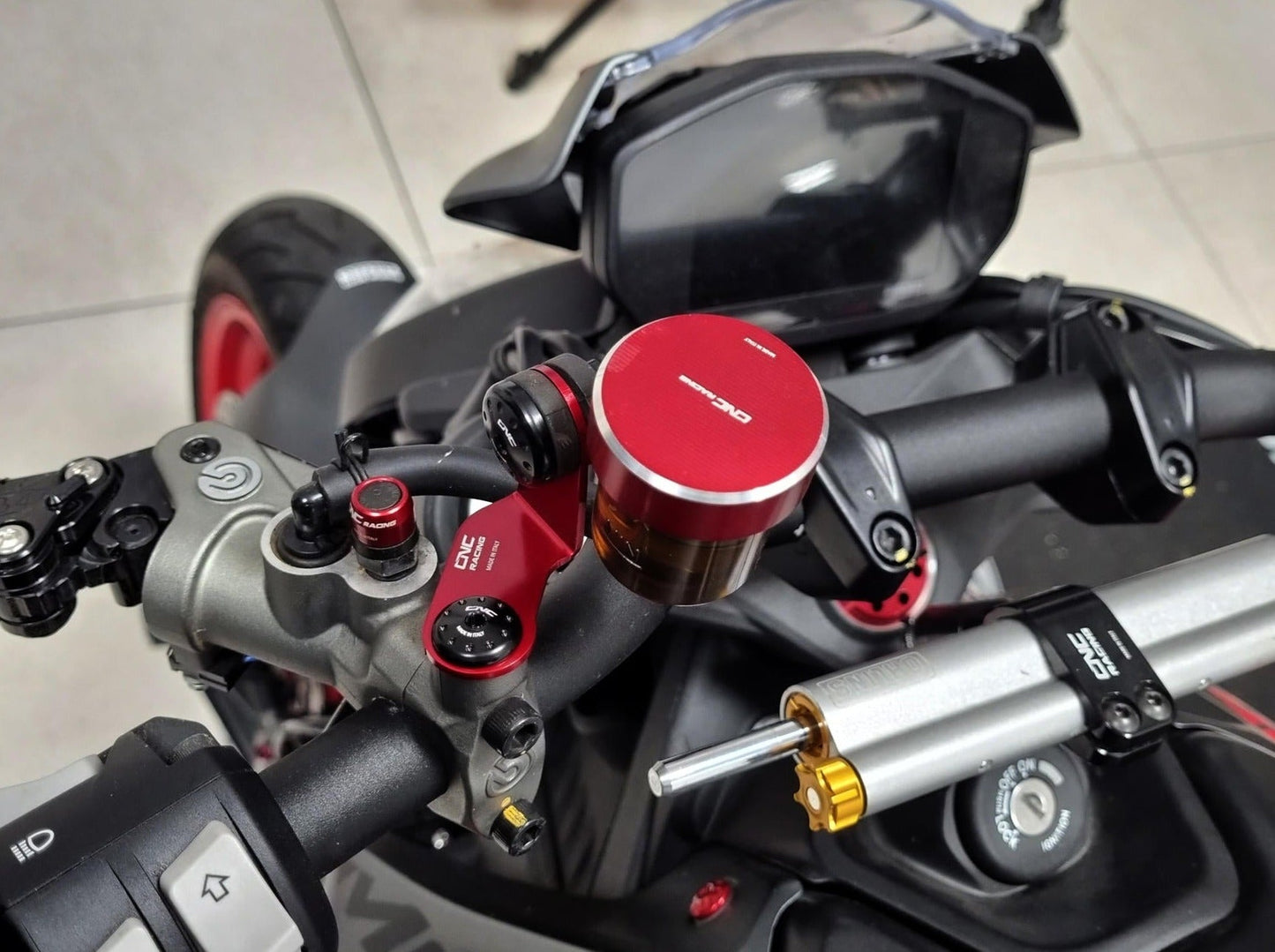 SEA15 - CNC RACING Ducati Monster / Streetfighter Front Fluid Tanks Brackets Kit – Accessories in the Motodeal Motorcycle Aftermarket Accessories and Parts Online Shop