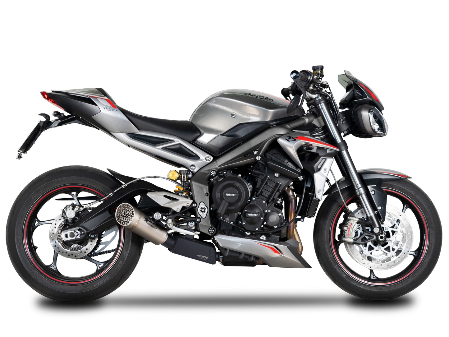 SPARK GTR0503 Triumph Street Triple 765 (20/22) Titanium 3/4 Exhaust System "GRID-O" (approved; black box)