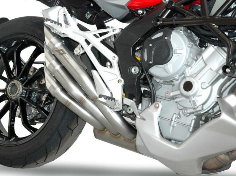 QD EXHAUST MV Agusta Stradale 800 Triple Slip-on Exhaust "Power Gun" (silver; EU homologated) – Accessories in the 2WheelsHero Motorcycle Aftermarket Accessories and Parts Online Shop