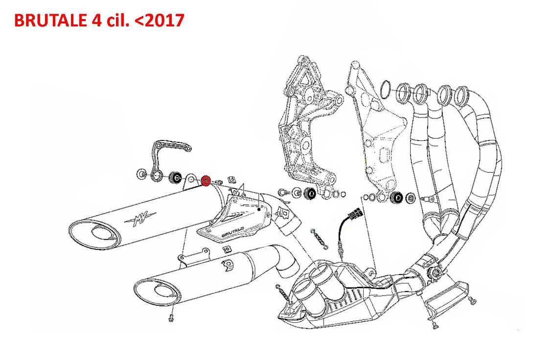 KV452 - CNC RACING MV Agusta Brutale Exhaust Silencer Bracket Collar Screw – Accessories in the Motodeal Motorcycle Aftermarket Accessories and Parts Online Shop