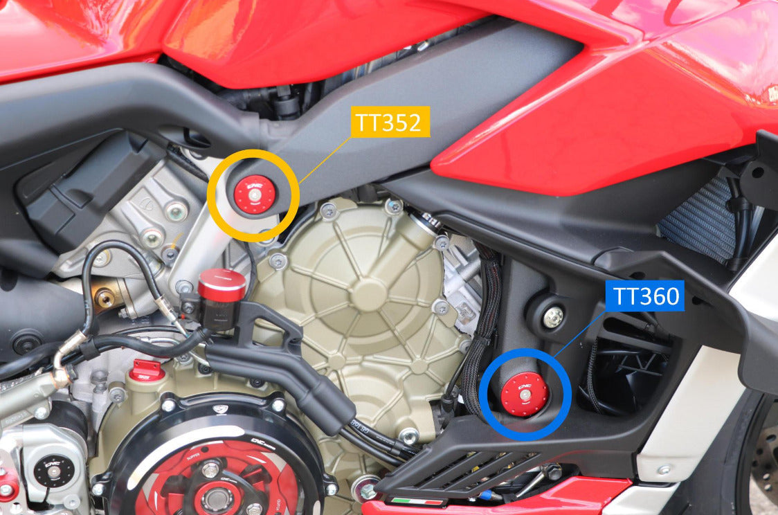 TT360 - CNC RACING Ducati Streetfighter V4 (20/24) Frame Plugs – Accessories in the Motodeal Motorcycle Aftermarket Accessories and Parts Online Shop