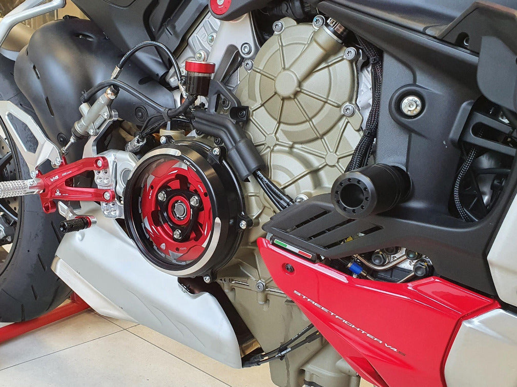 CA210S - CNC RACING Ducati Streetfighter V4 Clear Clutch Cover (bi-color) + Conversion Kit – Accessories in the Motodeal Motorcycle Aftermarket Accessories and Parts Online Shop